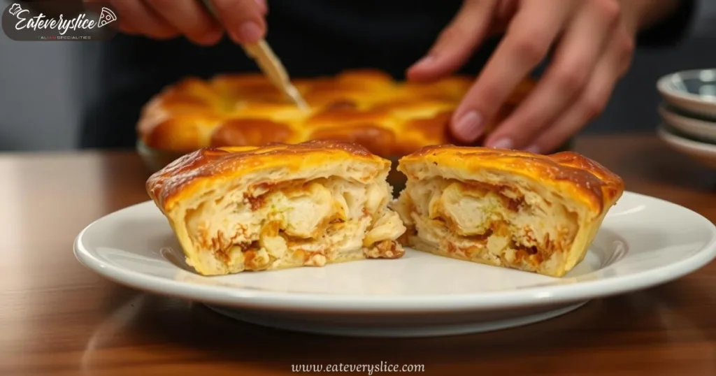 Delectable Costco Chicken Bake with golden crust being assembled by chef