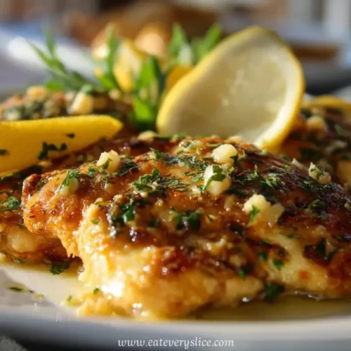 grilled chicken salmoriglio with lemon wedges, garlic, and herbs