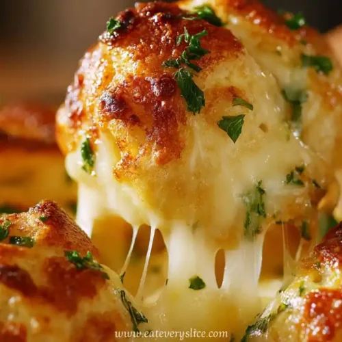 Cheesy garlic butter biscuit bombs topped with fresh parsley, golden and melty