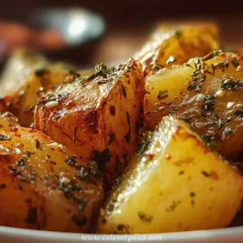 Roasted Greek-style lemon potatoes with herbs and golden crispy edges