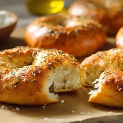 savory yogurt bagels topped with Italian herbs, sesame seeds, and sea salt served with creamy dips