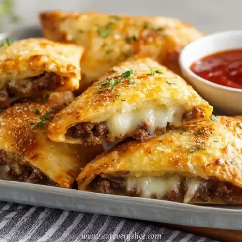 Quick beef taco sticks filled with seasoned ground beef and melted cheese served with dipping sauce