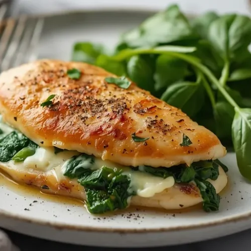 baked spinach stuffed chicken breast meal prep recipe
