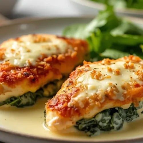 creamy spinach stuffed chicken breast healthy recipe