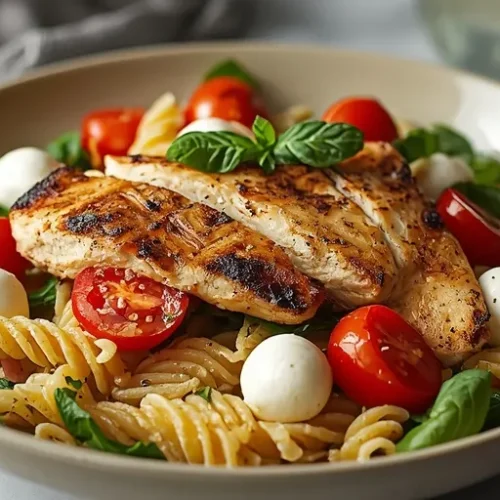 macro friendly high protein pasta salad recipe
