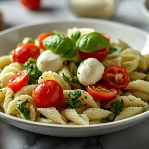 pesto caprese pasta salad recipe