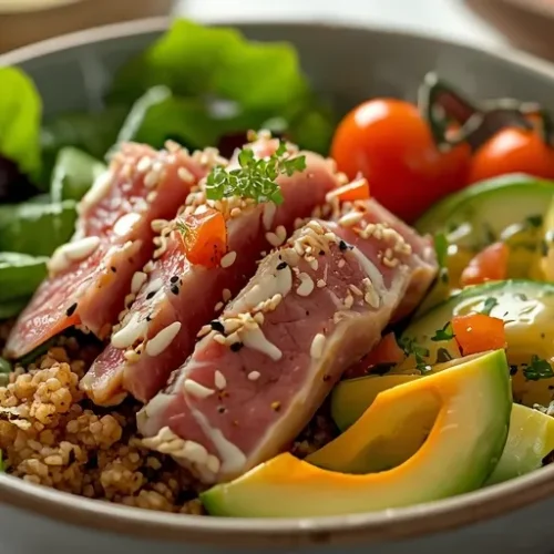 tuna bowl high protein lunch recipe
