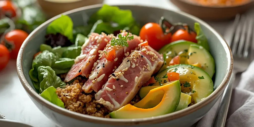 tuna bowl high protein lunch recipe