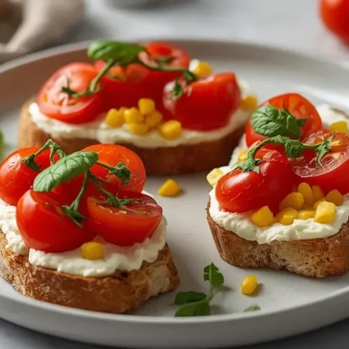 corn and tomato ricotta toasts recipe