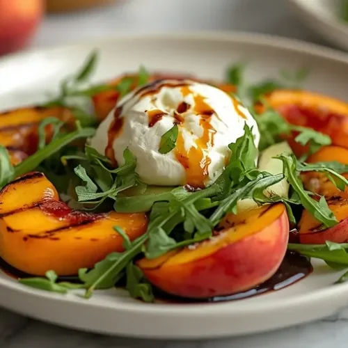 grilled peach and burrata salad recipe