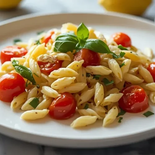 lemon basil orzo pasta salad recipe