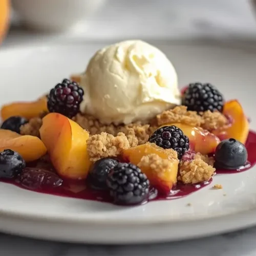 peach blueberry blackberry crisp recipe