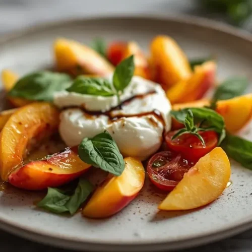 peach caprese burrata salad recipe