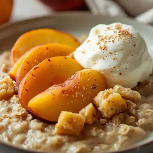 peach cobbler overnight oats with greek yogurt recipe