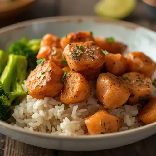salmon broccoli rice bowl recipe