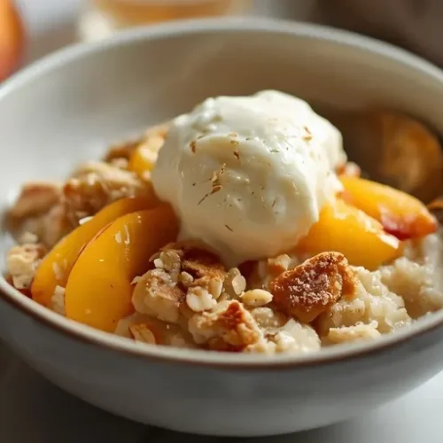 vanilla peach cobbler overnight oats recipe