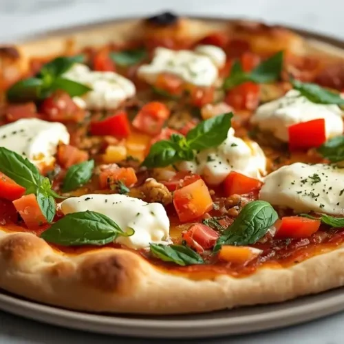 Bruschetta Pizza with Burrata recipe