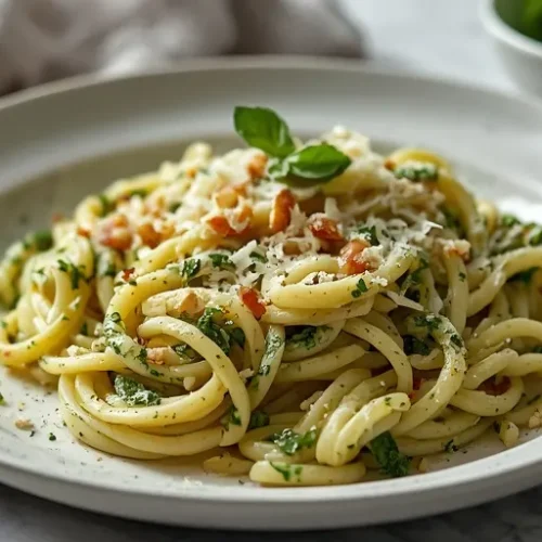 Creamy Basil Pesto Pasta recipe