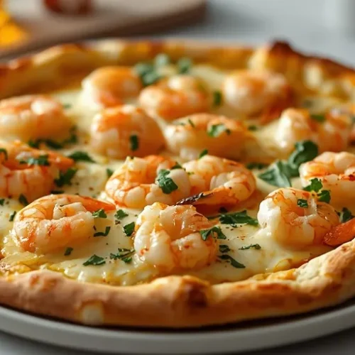 Garlic Shrimp Pizza recipe