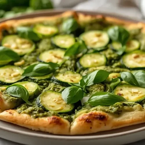 Pesto Zucchini Pizza recipe
