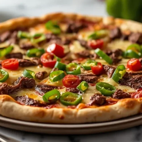 Philly Cheesesteak Pizza recipe