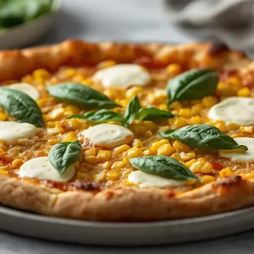 Roasted Corn Basil Pizza recipe