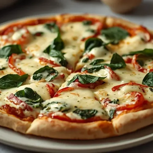 Spinach Alfredo Pizza recipe