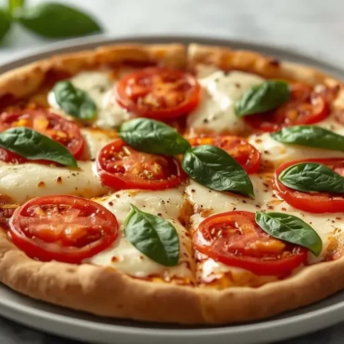 Summer Grilled Basil Pizza recipe