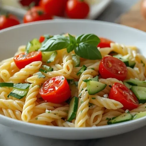 Tomato Cucumber Pasta Salad recipe