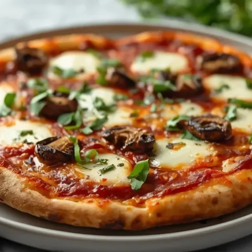 BBQ Portobello Mushroom Pizza recipe