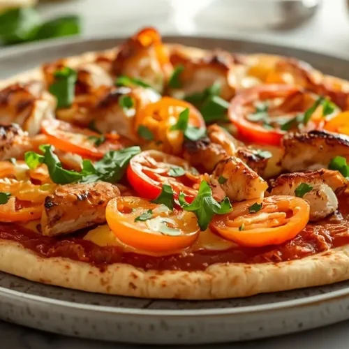 BBQ Ranch Chicken Flatbread Pizza recipe