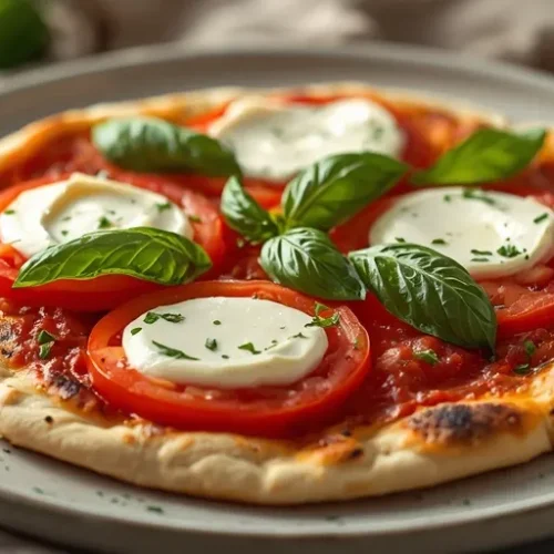Caprese Flatbread Naan Pizza recipe