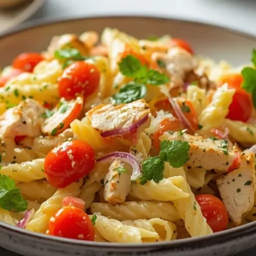 chicken caesar pasta salad recipe