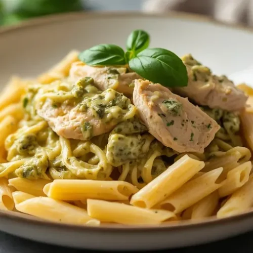 creamy chicken pesto pasta recipe