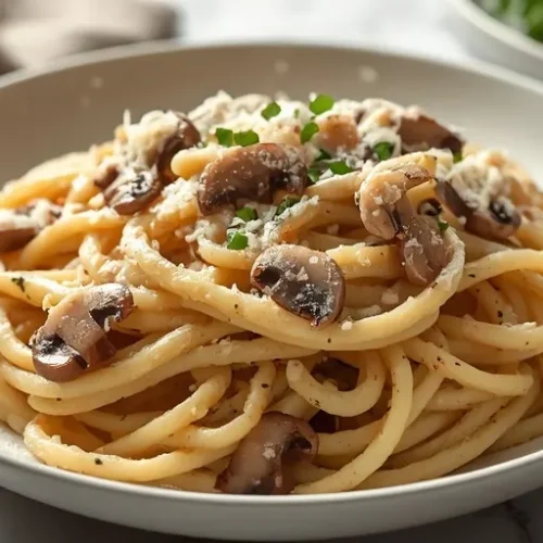 Creamy Mushroom Linguine recipe