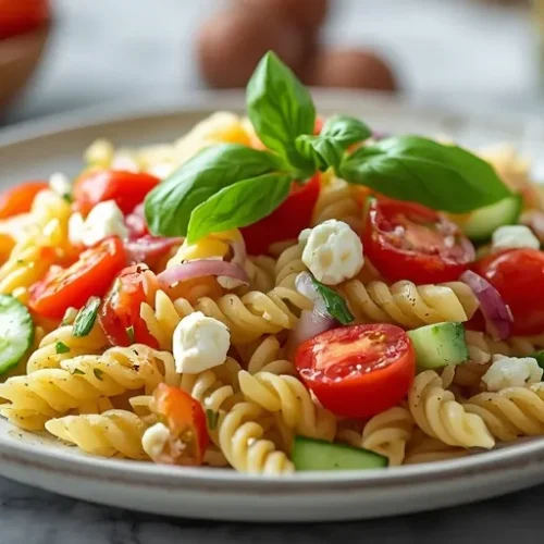 Cucumber Tomato Pasta Salad recipe