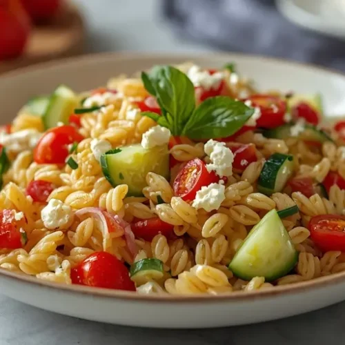 Mediterranean Orzo Salad With Vegetables recipe