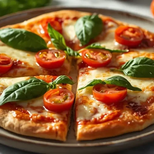 Tomato Basil Naan Pizza recipe