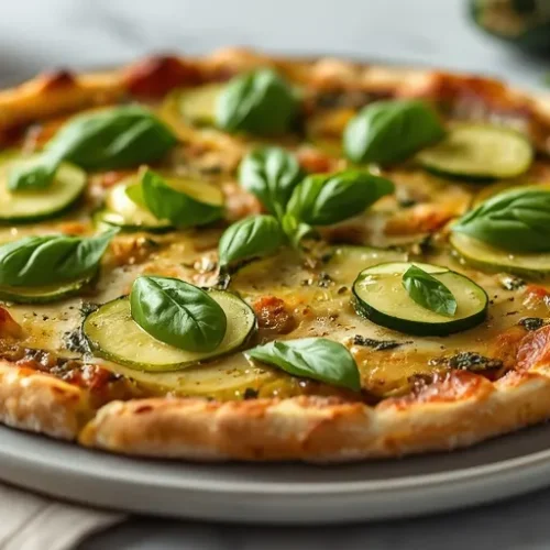 Zucchini Pesto Pizza recipe