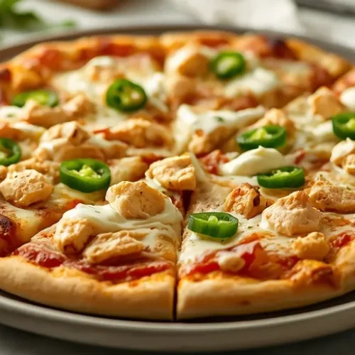 Jalapeño Chicken Ranch Pizza recipe