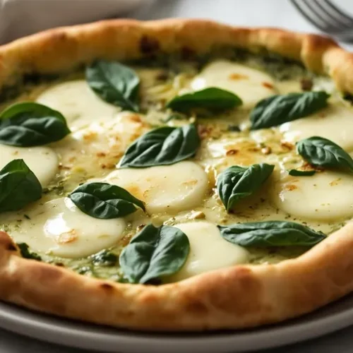 Spinach Pesto Pizza recipe
