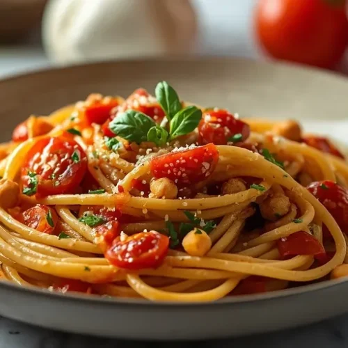 Tomato Chickpea Pasta recipe