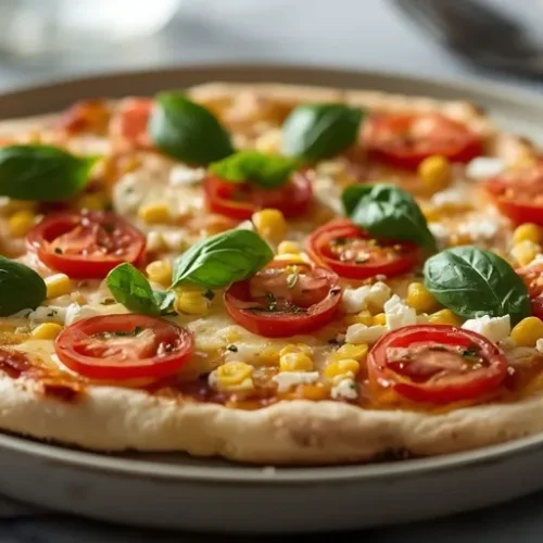 Corn Tomato Flatbread Pizza recipe