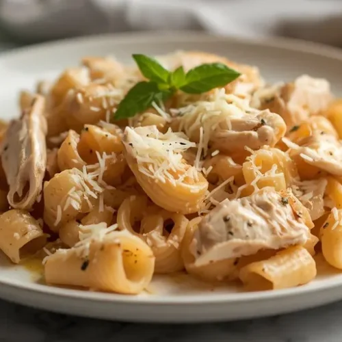 Creamy Chicken Mozzarella Pasta Bake recipe