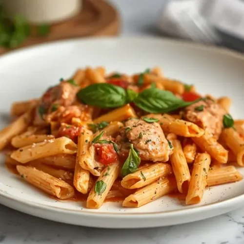 Creamy Chicken Tomato Pasta Skillet recipe