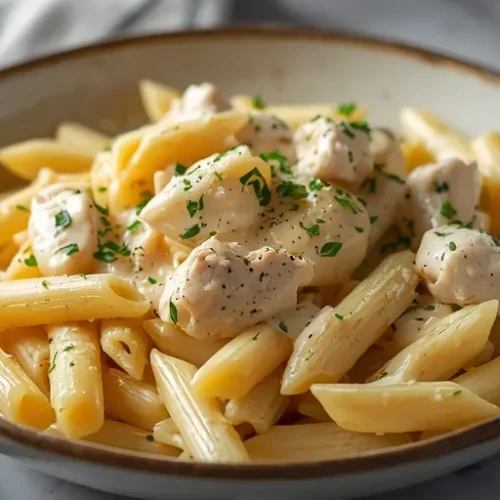creamy garlic butter chicken alfredo pasta recipe