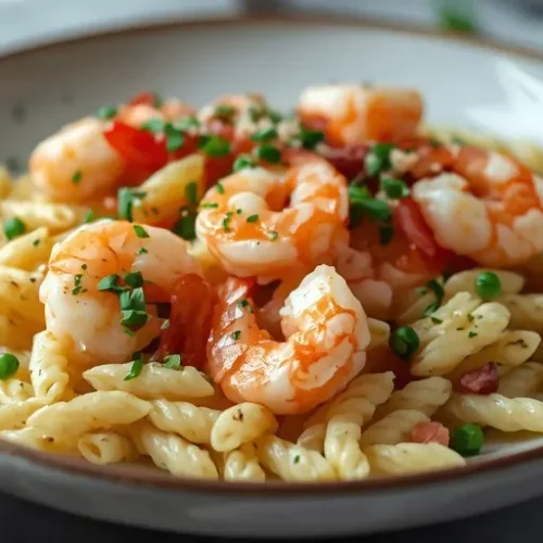 Creamy Garlic Butter Shrimp Orzo recipe