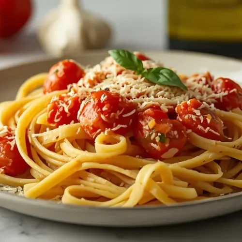 Creamy Garlic Tomato Pasta recipe