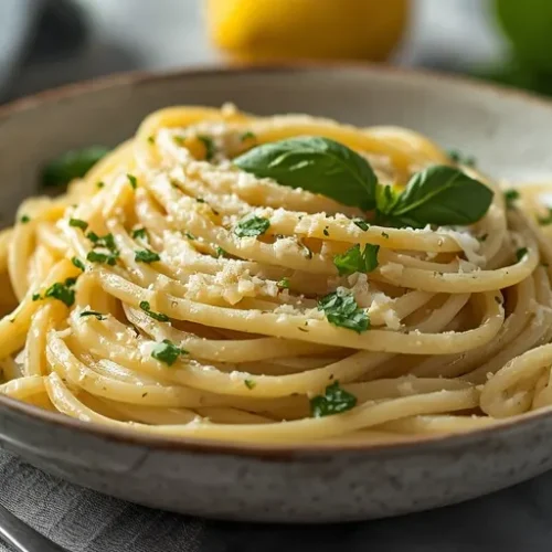 Creamy Lemon Basil Spaghetti recipe