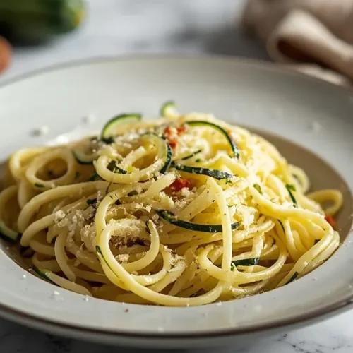 Garlic Parmesan Zucchini Pasta recipe